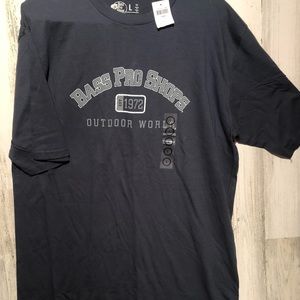 Large Bass Proshops navy tee.
